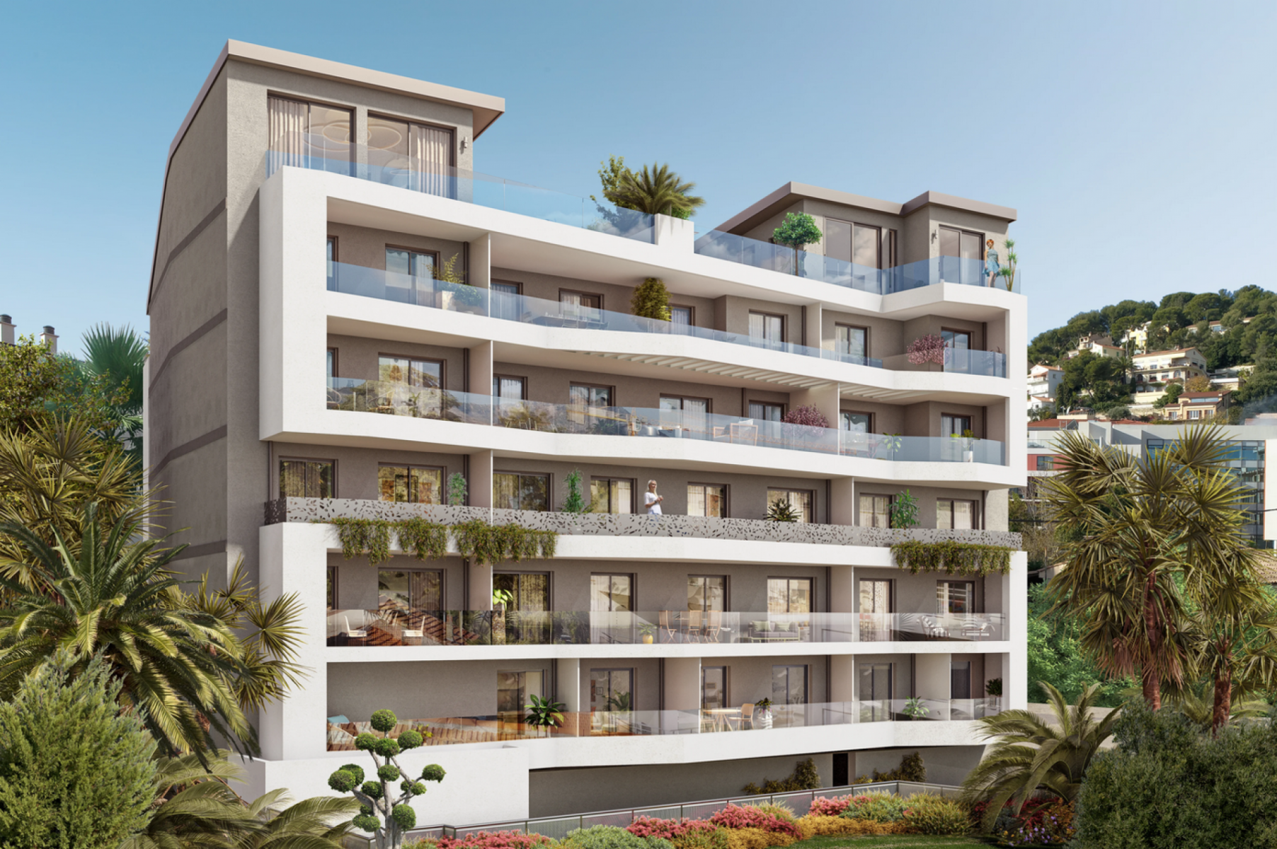 New apartments in new development in Roquebrune-Cap-Martin walking distance to beach