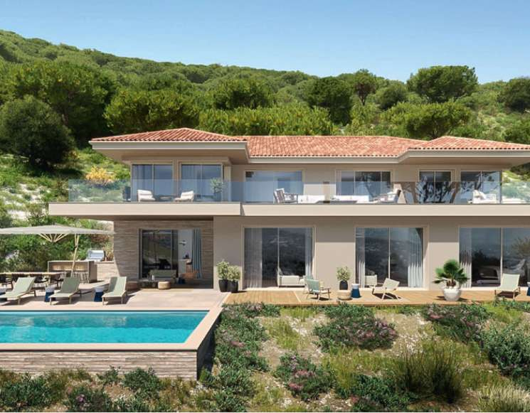 Новая вилла с видом на море в частном домене в Сен-Тропе - ref 2306