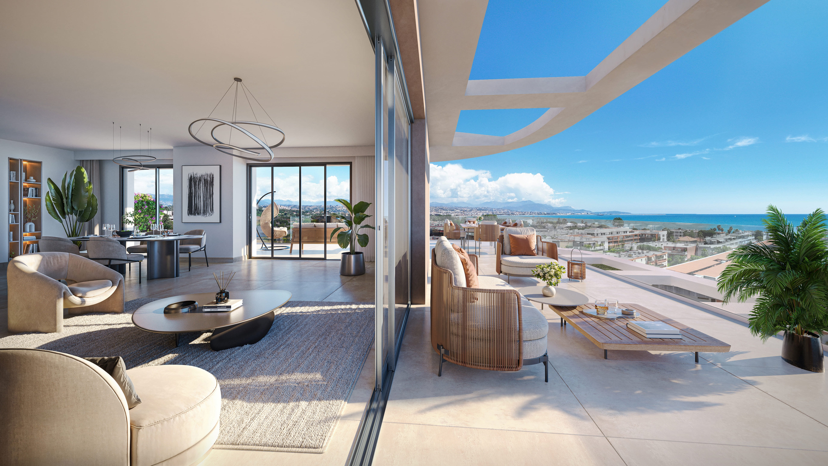 Appartement neuf 5 pièces avec vue mer et accès direct à la plage à Villeneuve-Loubet