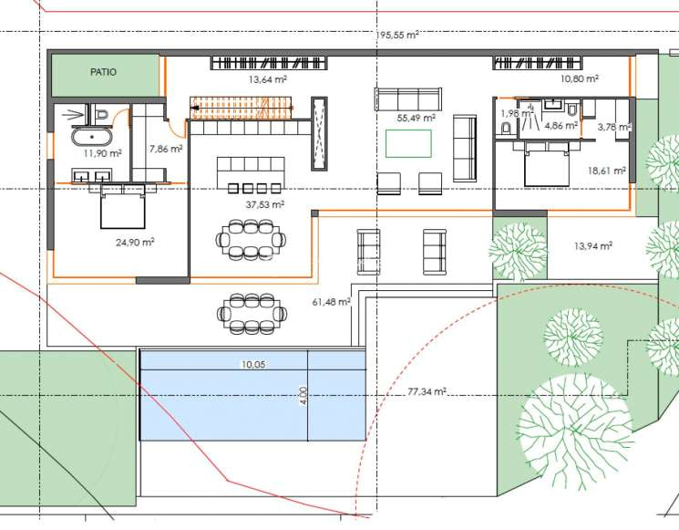 Земельный участок с проектом виллы в Каннах в Круа де Гард - ref 7703
