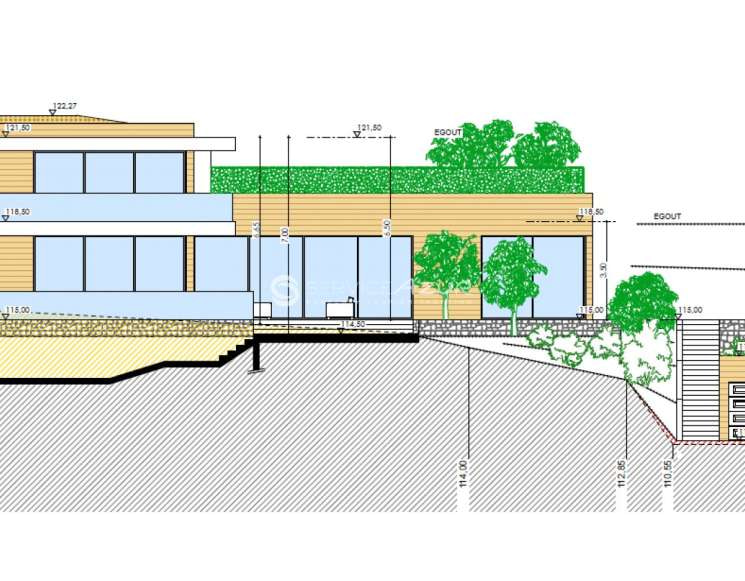 Земельный участок с проектом виллы в Каннах в Круа де Гард - ref 7703