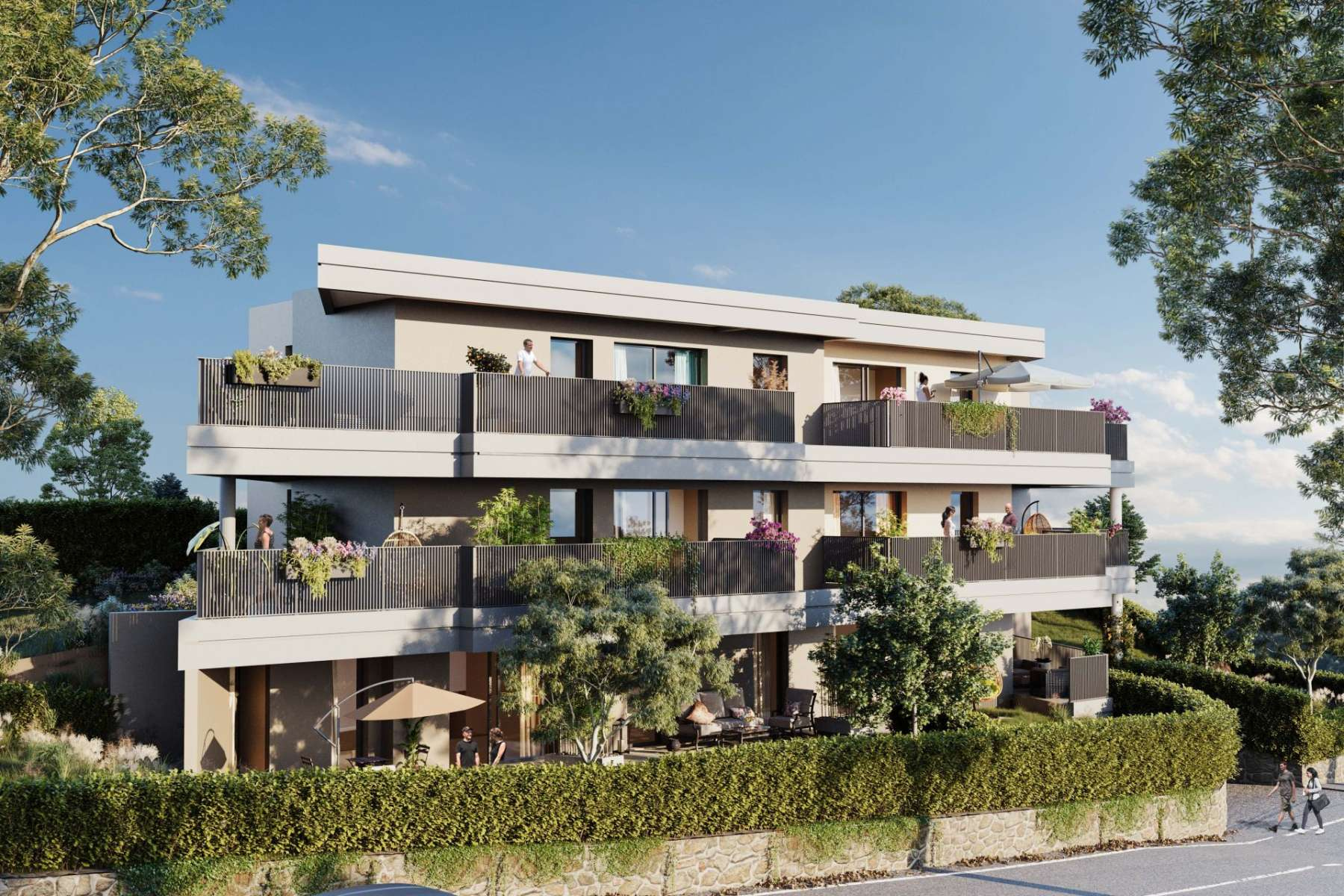 T3 avec terrasse et jardin privatif dans une résidence neuve à Cannes