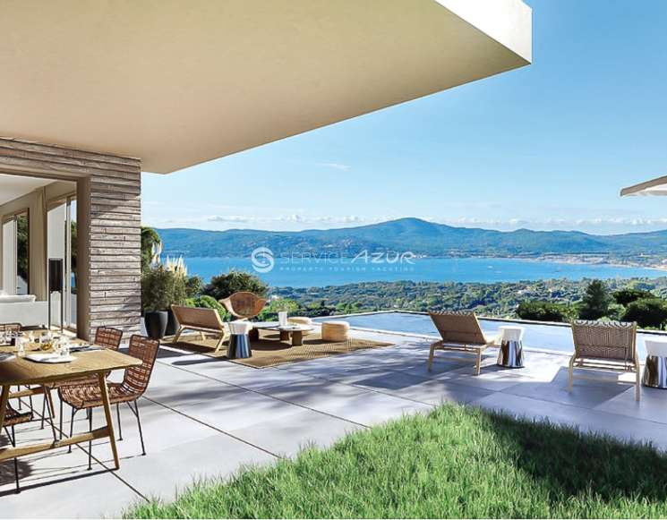 Новая вилла с видом на море в частном домене в Сен-Тропе - ref 2306