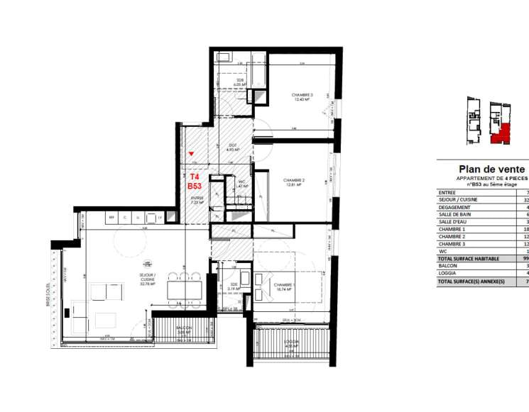 Appartement T4 dans une résidence neuve à Beausoleil à pied du Monte-Carlo - ref 5009