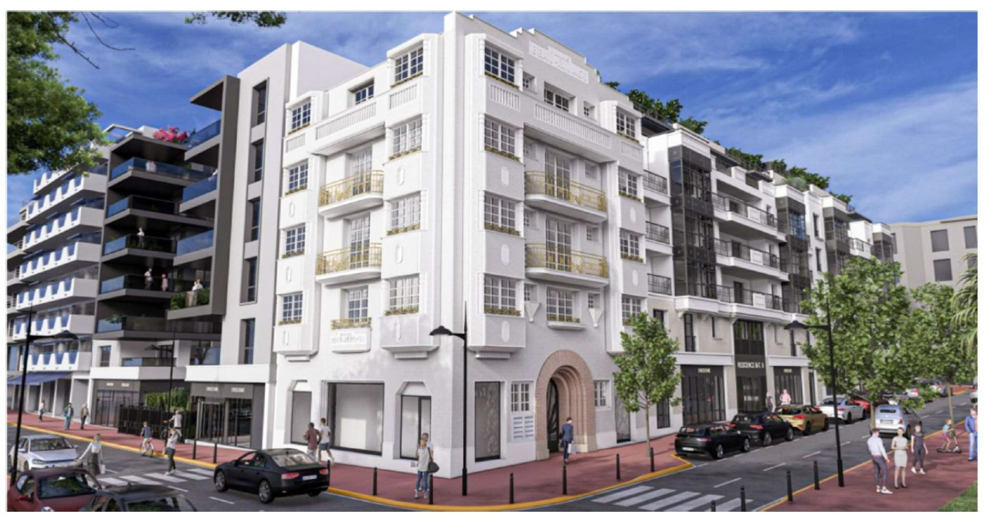 Апартаменты с видом на море в новостройке у пляжа в Антиб Жуан ле Пен